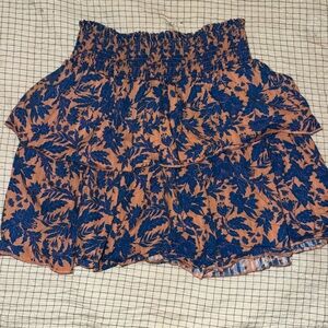 Universal Thread Blue and Orange Floral Skirt